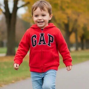 Gap Hooded Zip-Up Logo Sweatshirt 3T